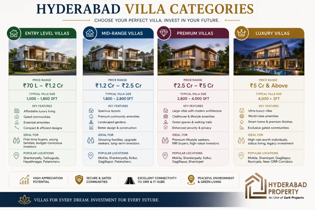Villa price comparison in Hyderabad 2026