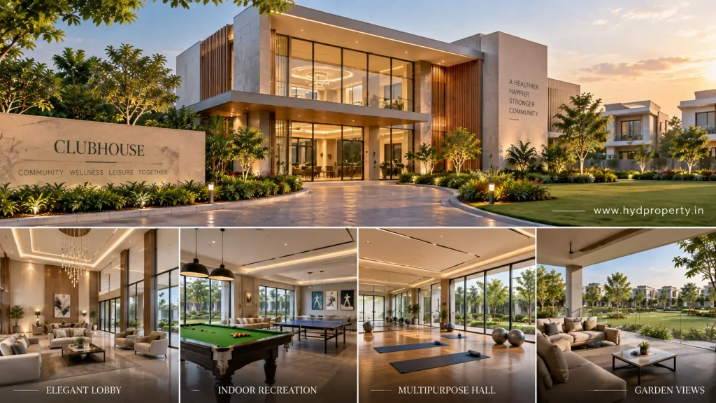 Luxury clubhouse in a gated villa community in Hyderabad